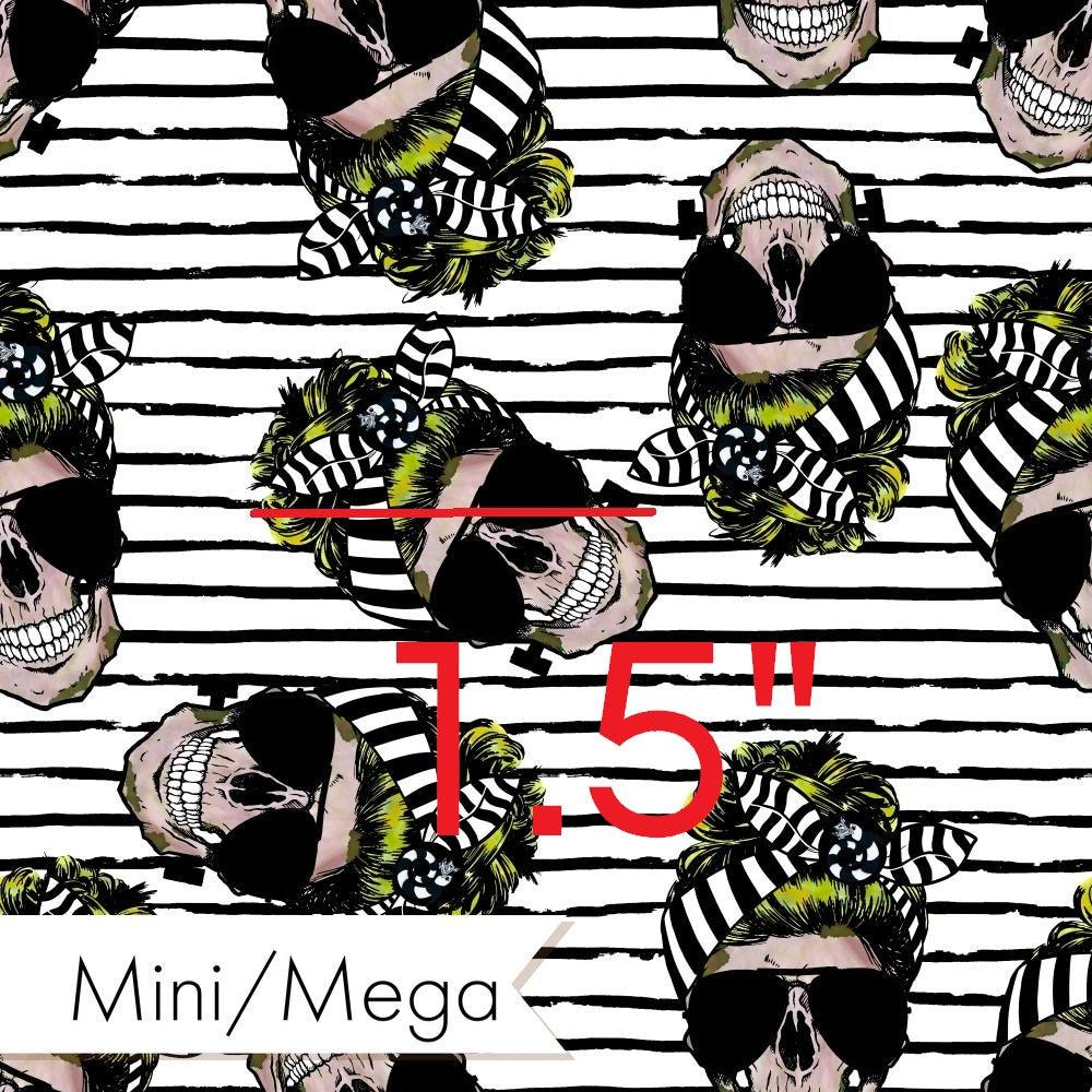 Design 613 Striped Skull Fabric – made-to-order custom fabric by the metre | Fabric by Missy Rose