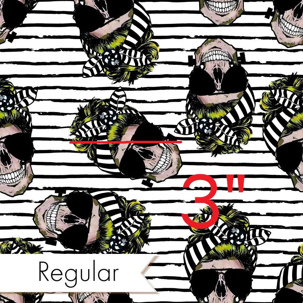 Design 613 Striped Skull Fabric – custom printed pre-order fabric Australia | Fabric by Missy Rose