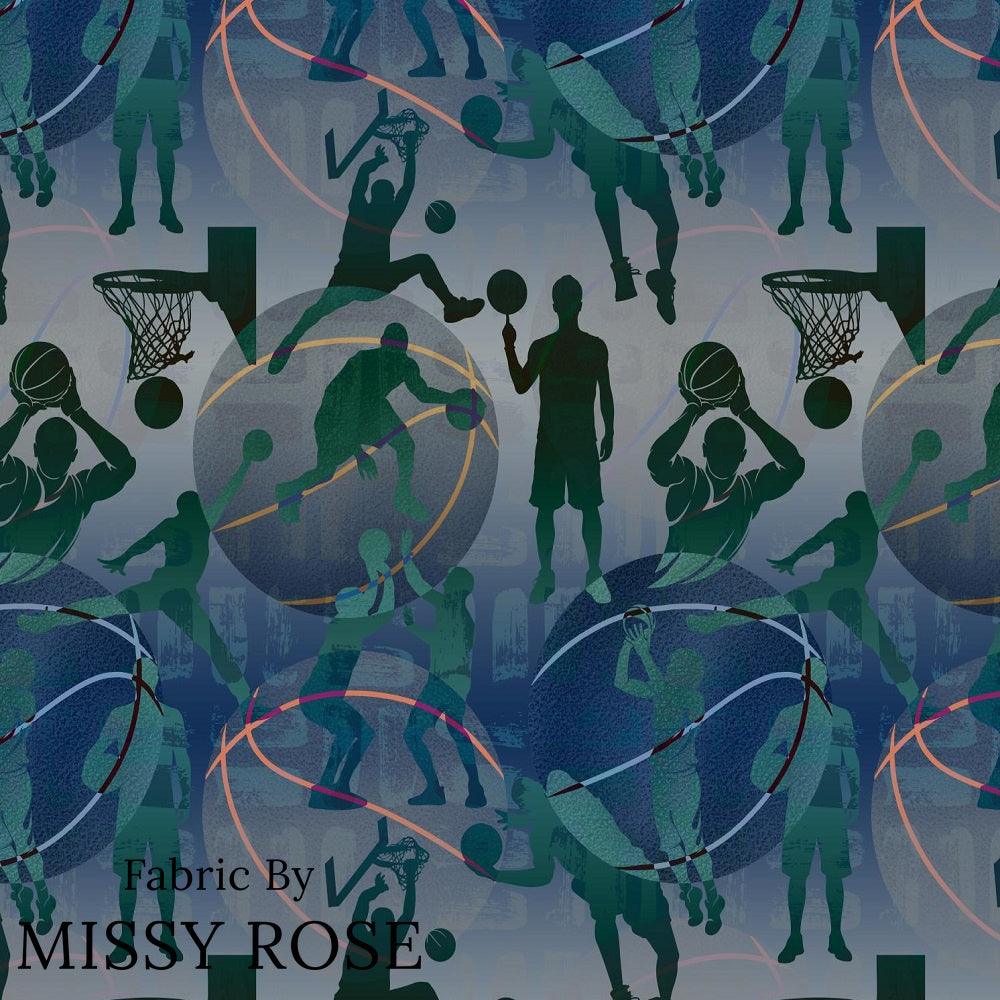Design 619 Basketball Fabric – made-to-order custom fabric by the metre | Fabric by Missy Rose
