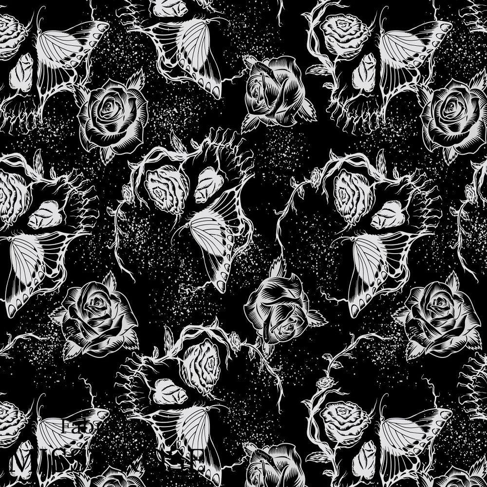 Design 622 Floral Skull Fabric – Australian custom printed fabric pre-order | Fabric by Missy Rose