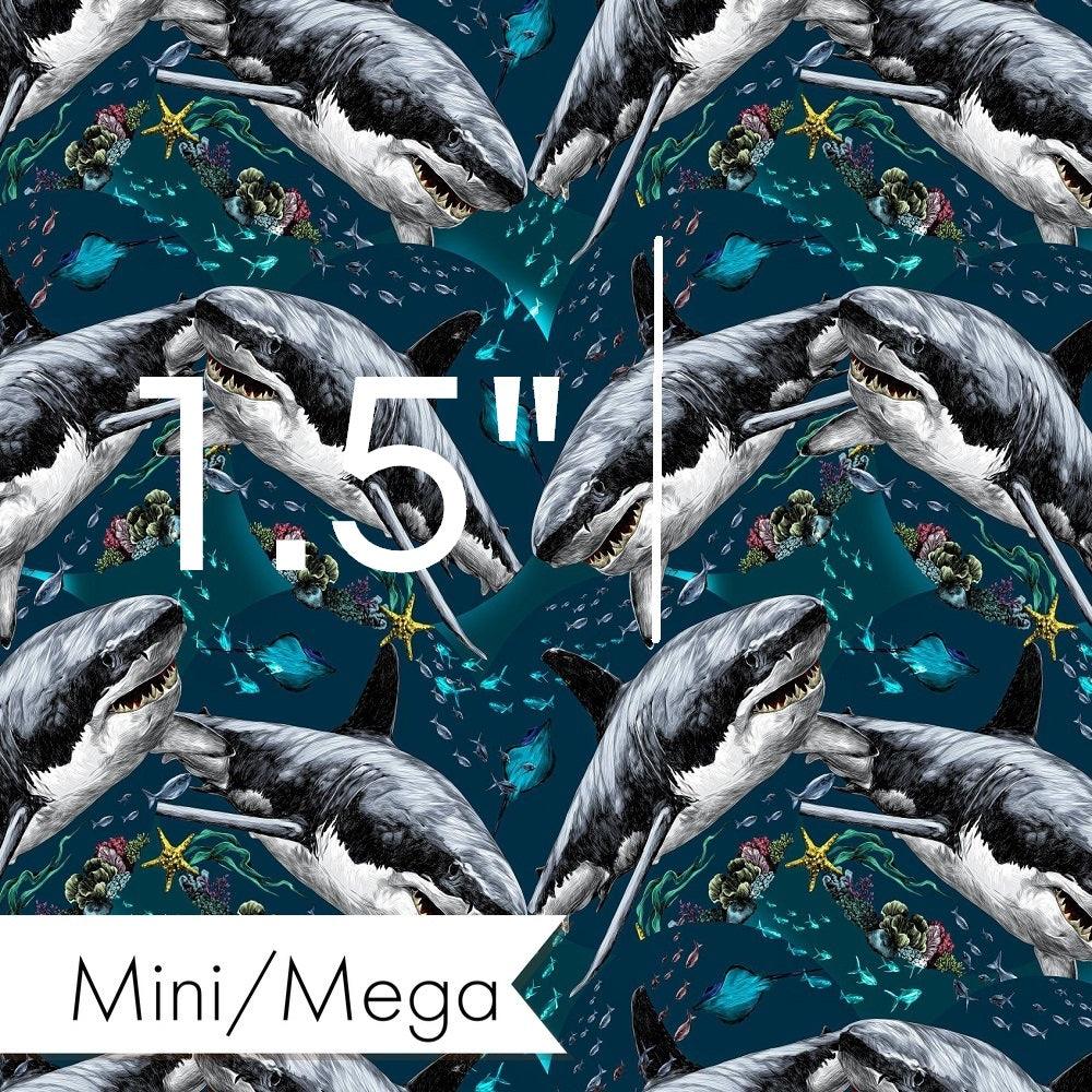 Design 624 Shark Fabric – premium custom printed fabric for sewing | Fabric by Missy Rose