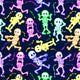 Design 625 - Neon Skeleton Fabric