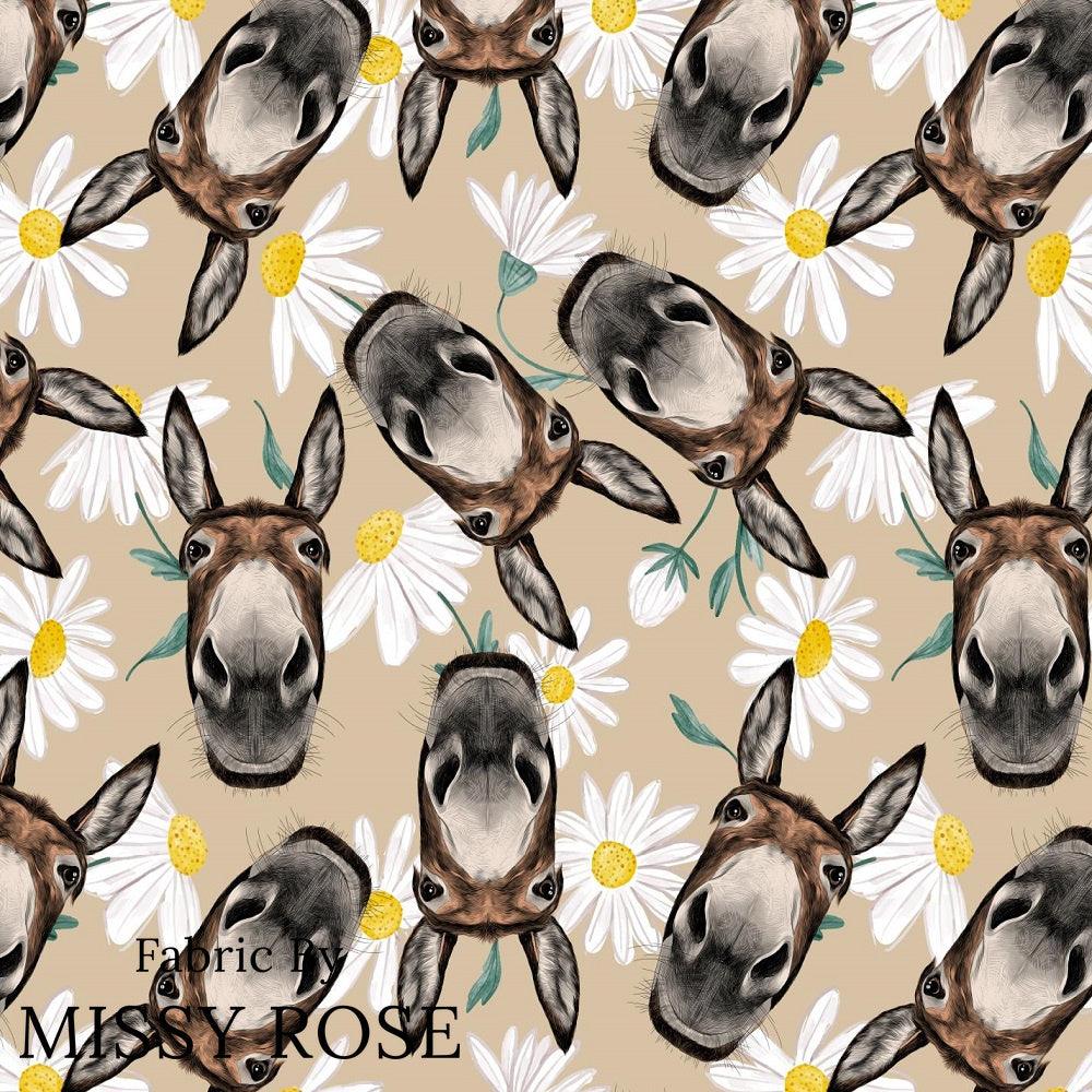Design 630 Donkey Fabric – premium custom printed fabric for sewing | Fabric by Missy Rose