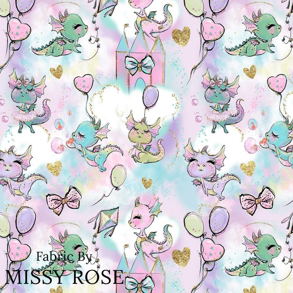 Design 642 Cute Purple Dragons Fabric – Australian custom printed fabric pre-order | Fabric by Missy Rose