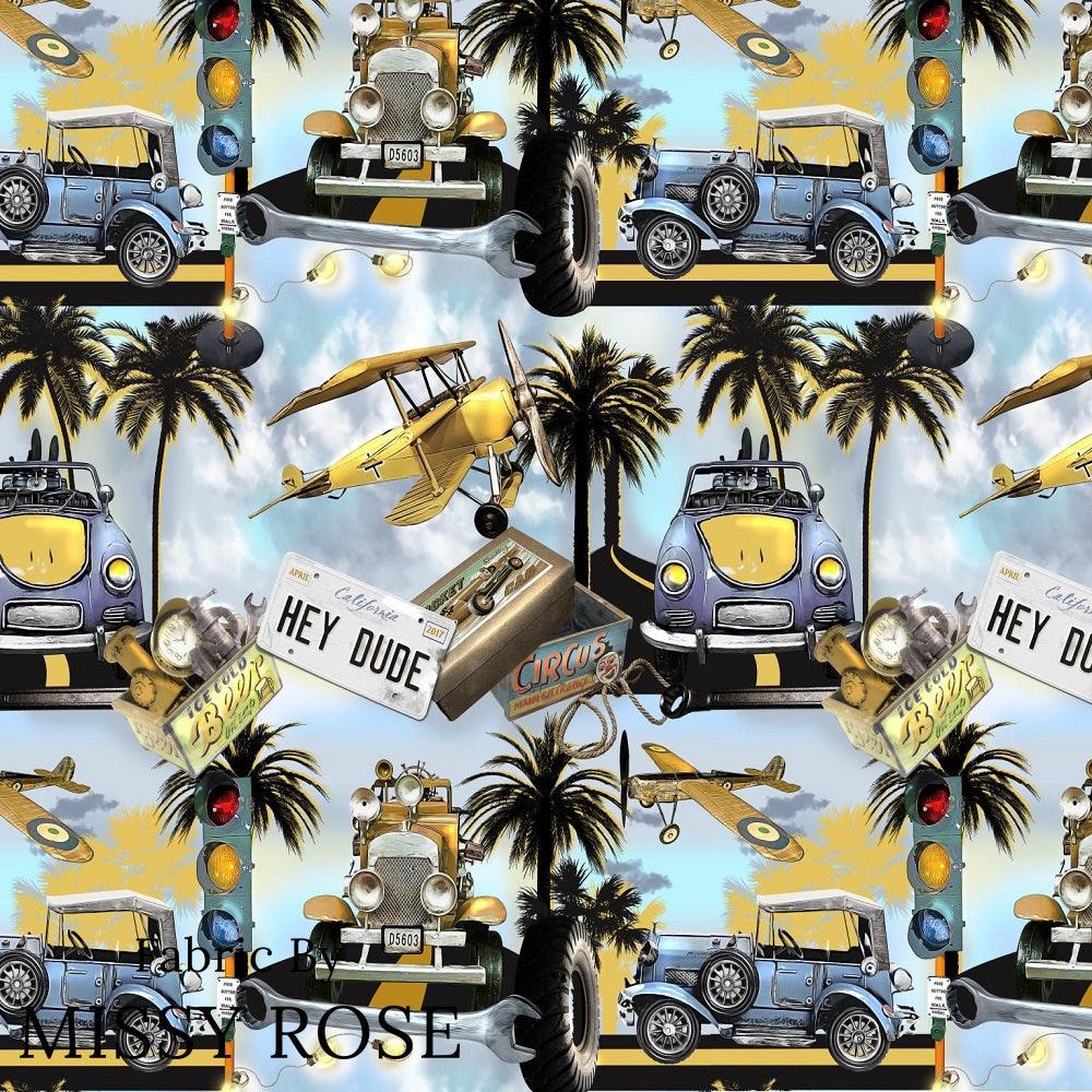 Design 644 Tropical Transport Fabric – made-to-order custom fabric by the metre | Fabric by Missy Rose