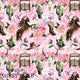 Design 645 - Pink Horse Fabric