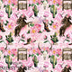 Design 645 - Pink Horse Fabric