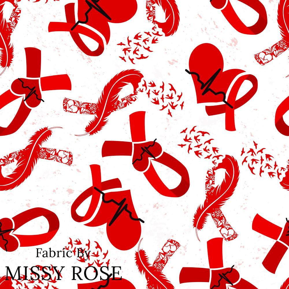 Design 65 Heart Disease Fabric – Australian custom printed fabric pre-order | Fabric by Missy Rose