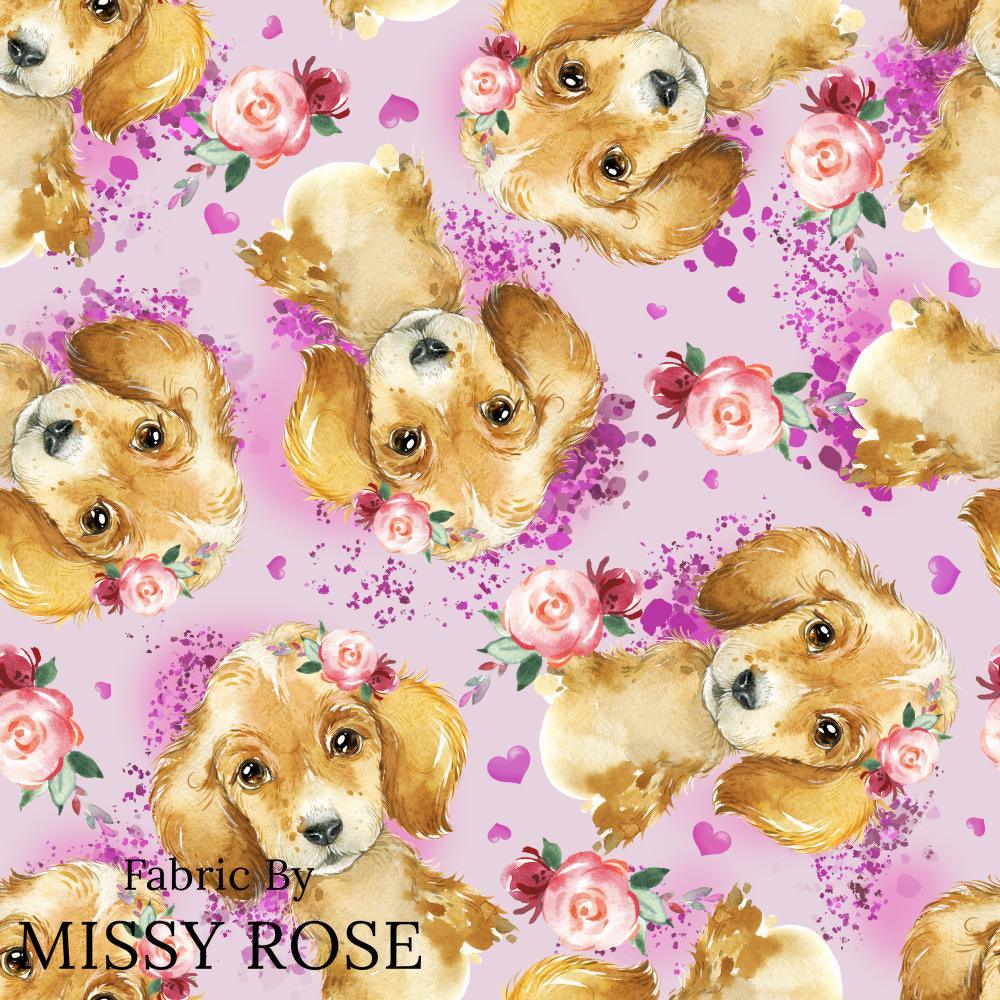 Design 651 Purple Dog Fabric – custom printed pre-order fabric Australia | Fabric by Missy Rose