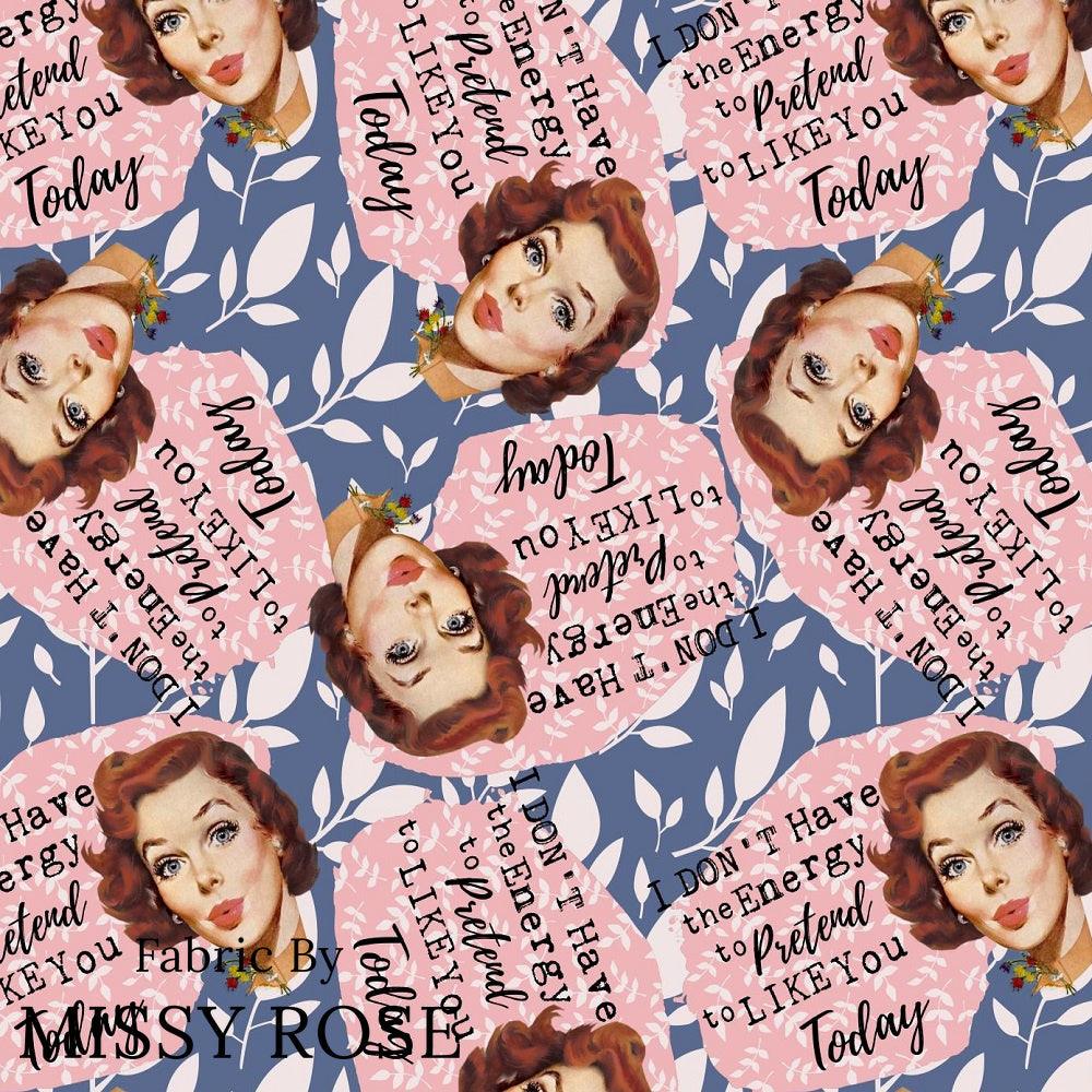 Design 655 Cheeky Retro Fabric – premium custom printed fabric for sewing | Fabric by Missy Rose