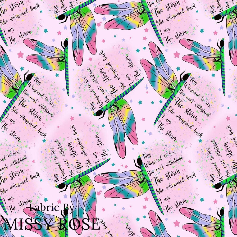 Design 657 Pink Dragonfly Fabric – Australian custom printed fabric pre-order | Fabric by Missy Rose