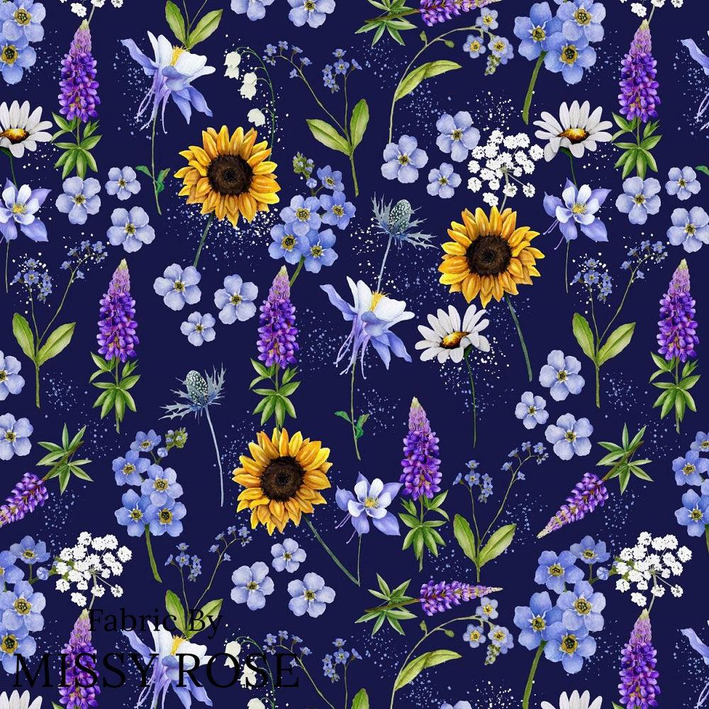 Design 658 Navy Wildflowers Fabric – pre-order designer fabric Australia | Fabric by Missy Rose