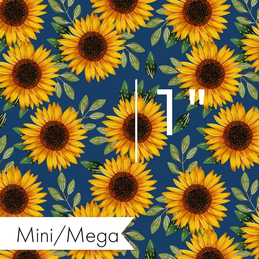 Design 664 Navy Sunflower Fabric – premium custom printed fabric for sewing | Fabric by Missy Rose