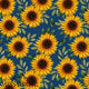 Design 664 - Navy Sunflower Fabric