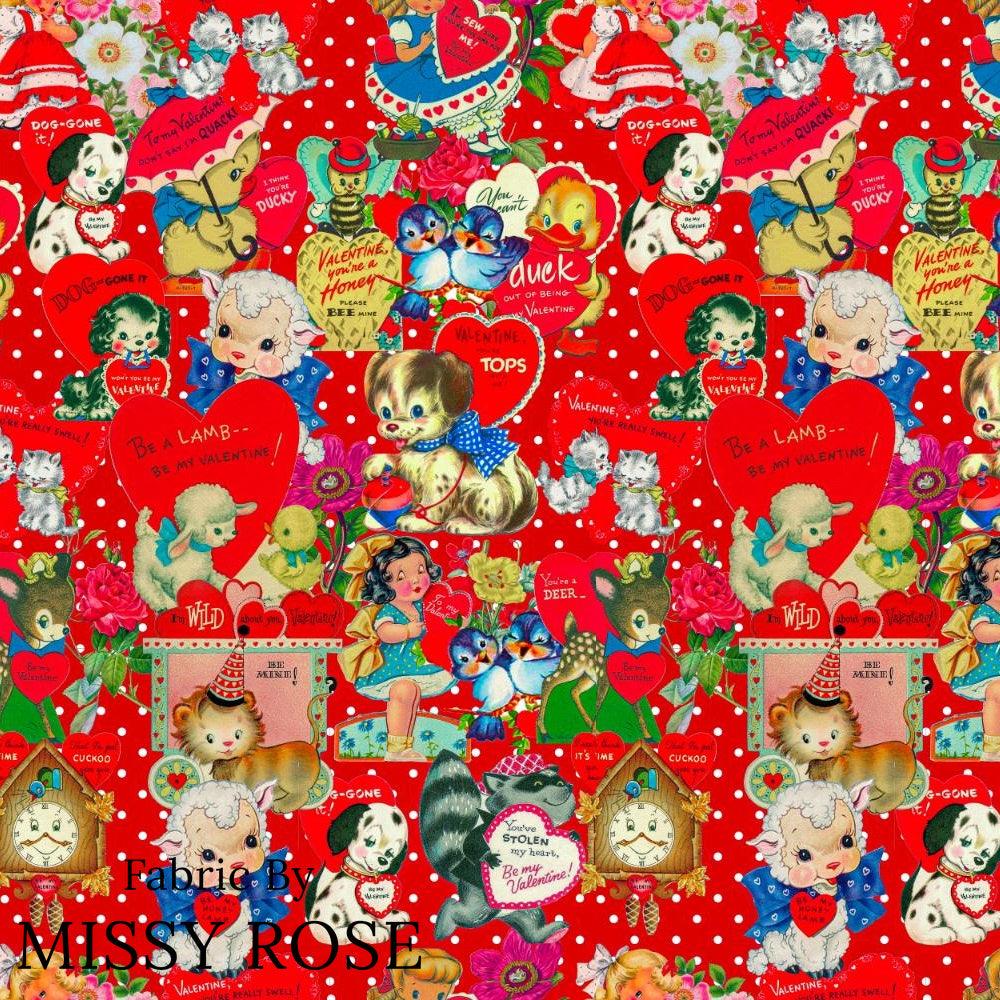Design 667 Vintage Animals Fabric – premium custom printed fabric for sewing | Fabric by Missy Rose
