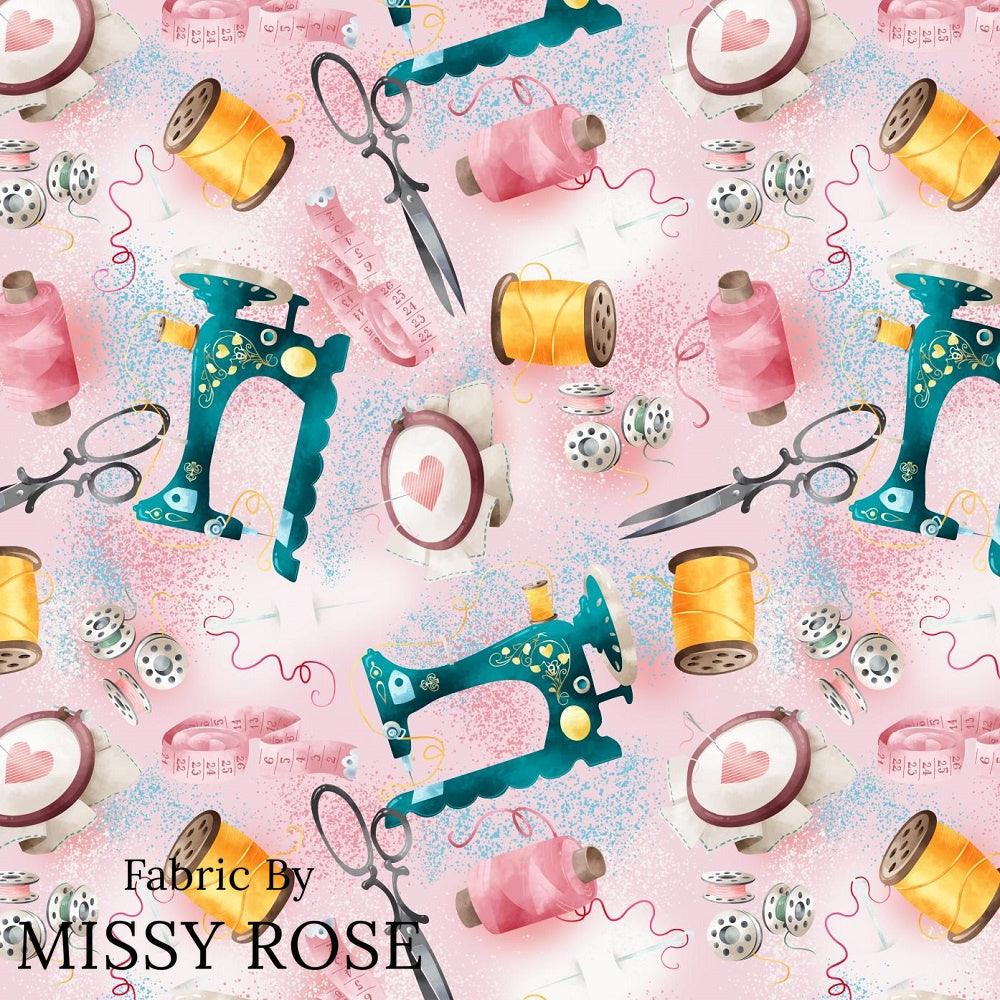Design 669 Pink Sewing Fabric – made-to-order custom fabric by the metre | Fabric by Missy Rose