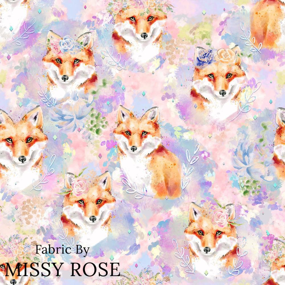 Design 681 Purple Fox Fabric – custom printed pre-order fabric Australia | Fabric by Missy Rose