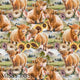 Design 684 - Sunflower Highland Cow Fabric