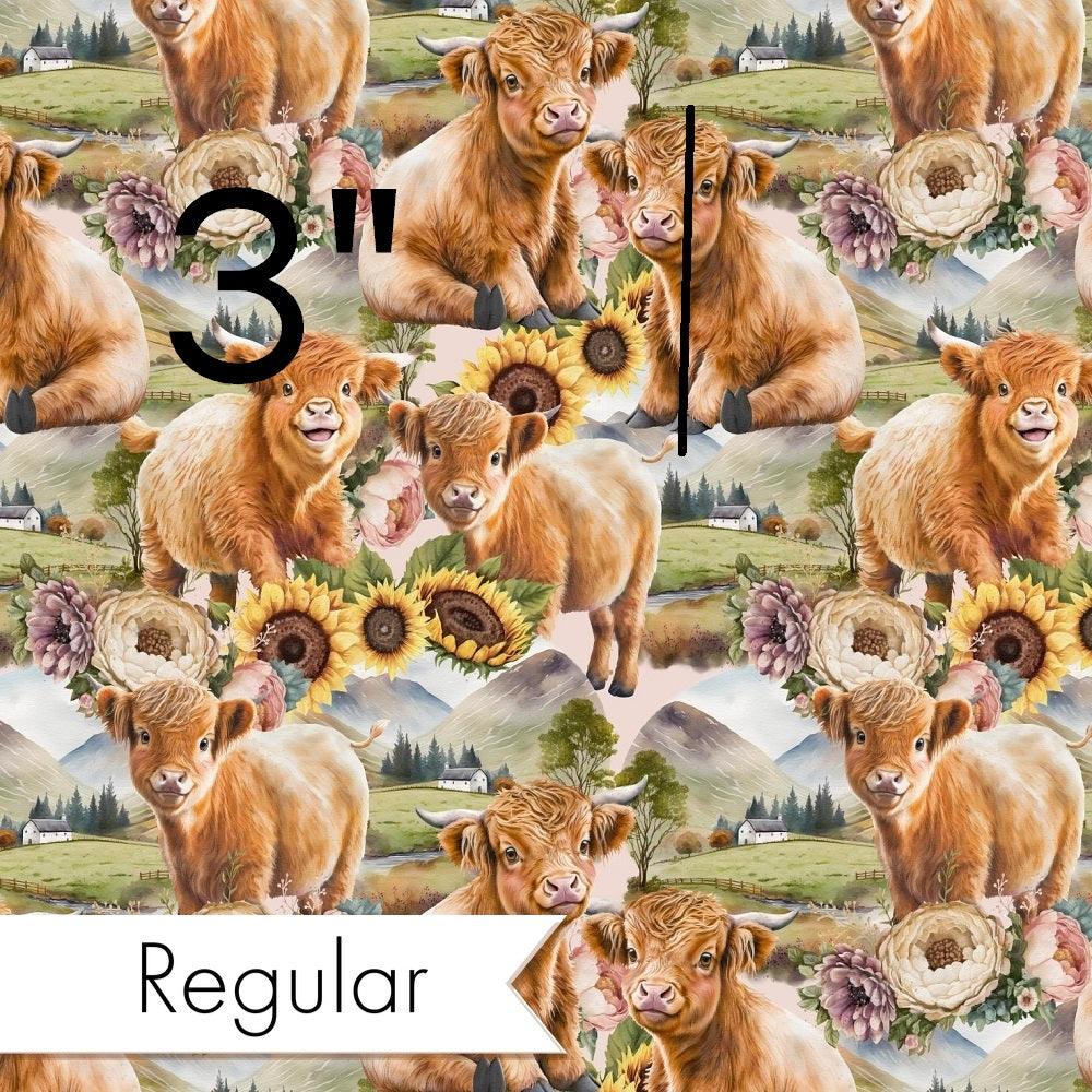 Design 684 Sunflower Highland Cow Fabric – premium custom printed fabric for sewing | Fabric by Missy Rose