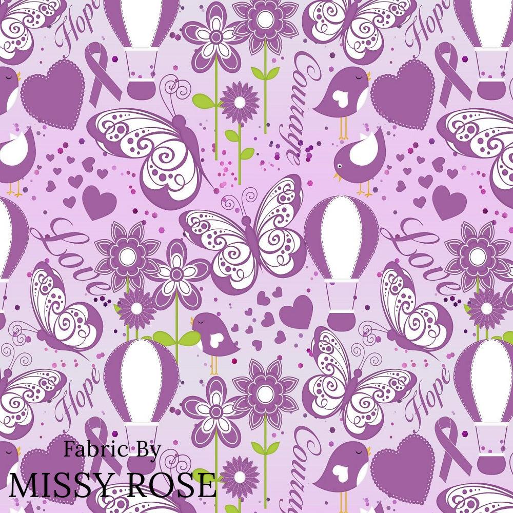 Design 686 Purple Ribbon Fabric – premium custom printed fabric for sewing | Fabric by Missy Rose