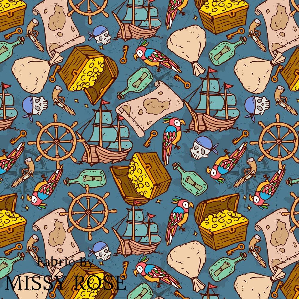 Design 698 Pirate Fabric – Australian custom printed fabric pre-order | Fabric by Missy Rose