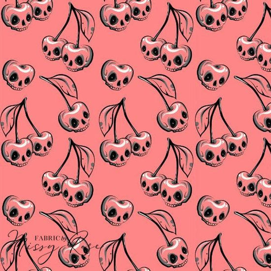 Design 75 - Skull Cherry Fabric - Fabric by Missy Rose Pre-Order
