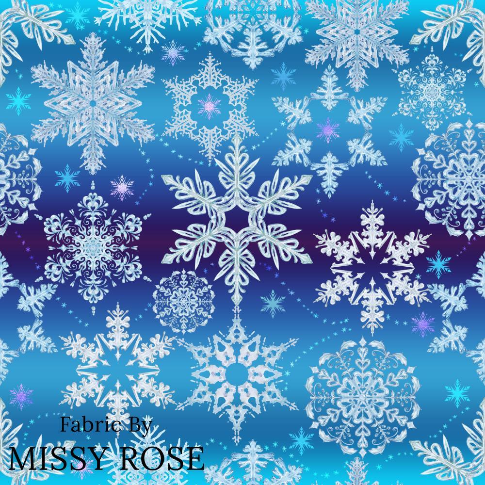Design 75 Snowflake Fabric – custom printed pre-order fabric Australia | Fabric by Missy Rose