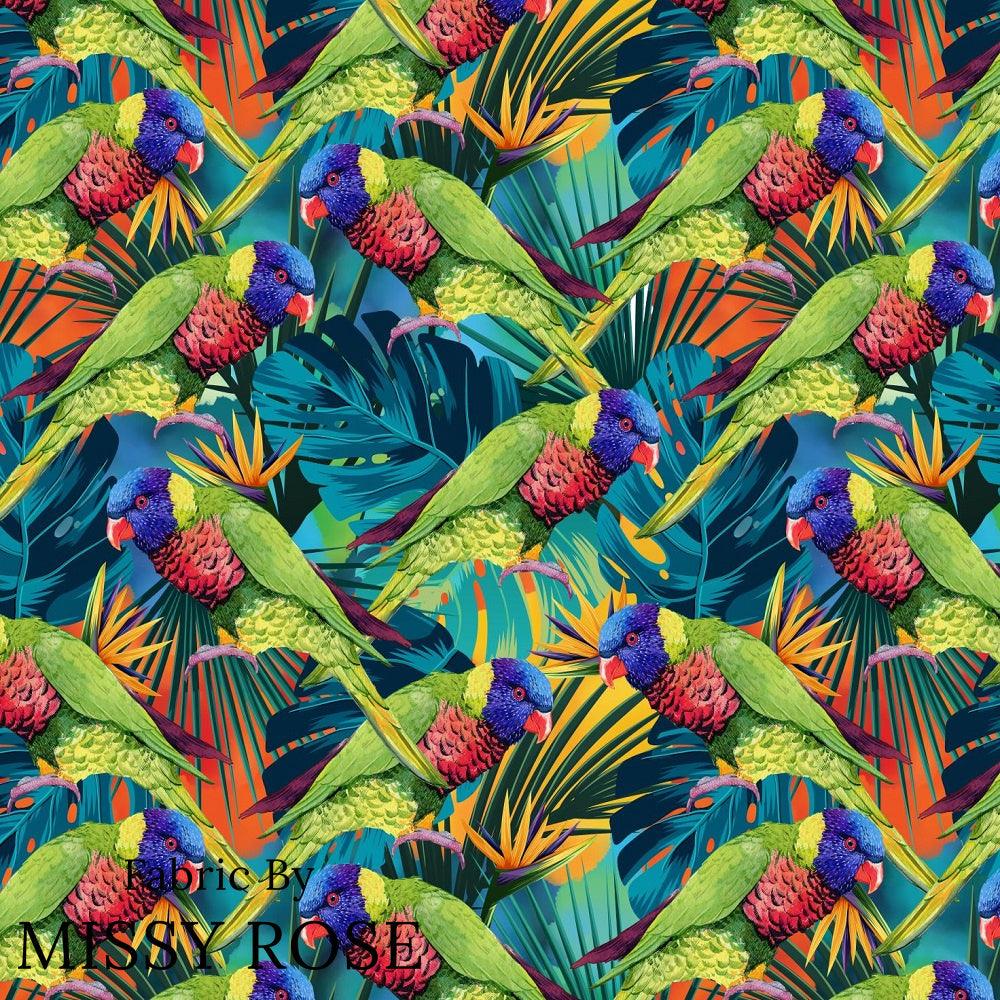 Design 78 Lorikeet Fabric – custom printed pre-order fabric Australia | Fabric by Missy Rose