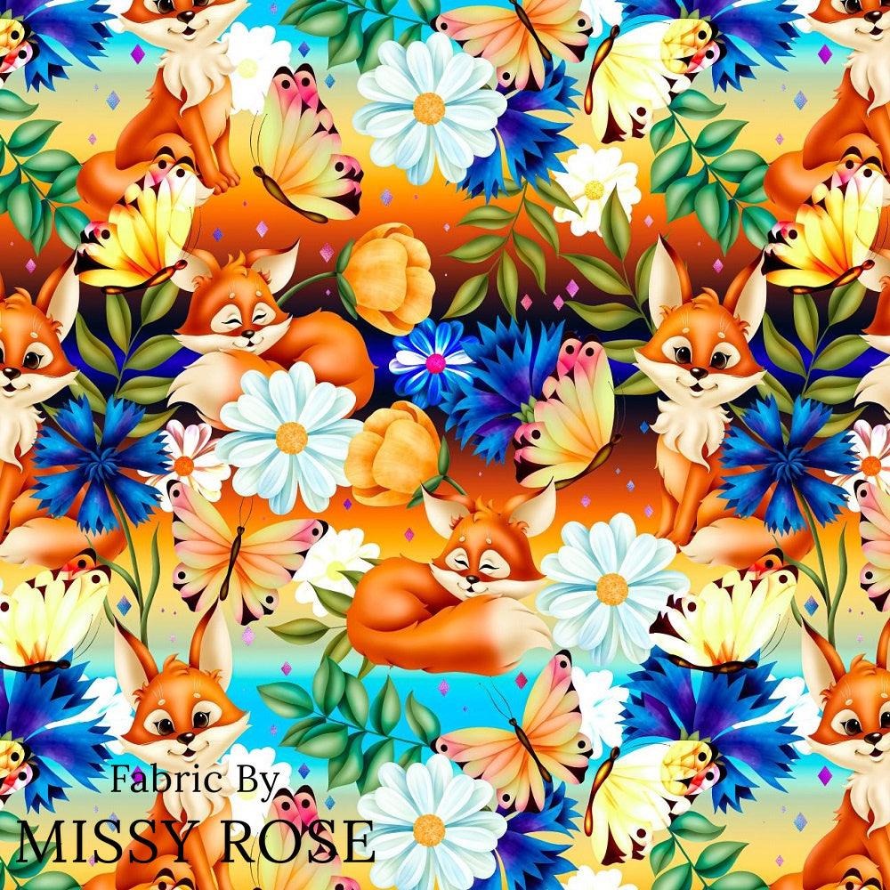 Design 801 Spring Fox Pattern fabric – made-to-order custom fabric by the metre | Fabric by Missy Rose