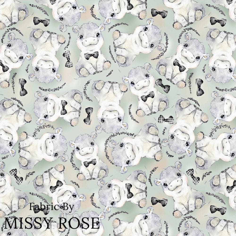 Design 807 Grey Hippo Fabric – pre-order designer fabric Australia | Fabric by Missy Rose