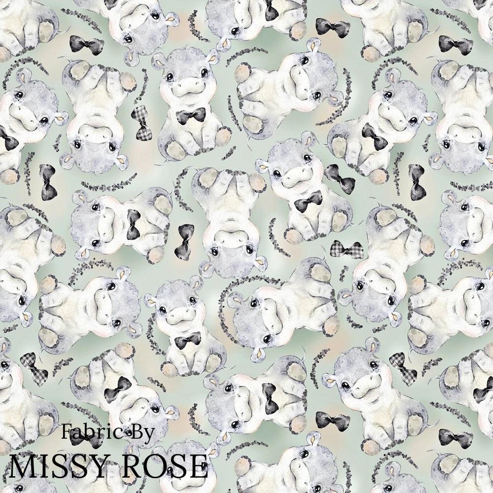 Design 807 Grey Hippo Fabric – pre-order designer fabric Australia | Fabric by Missy Rose