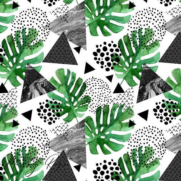Unlimited Geometric Leaves Fabric – premium custom printed fabric for sewing | Fabric by Missy Rose