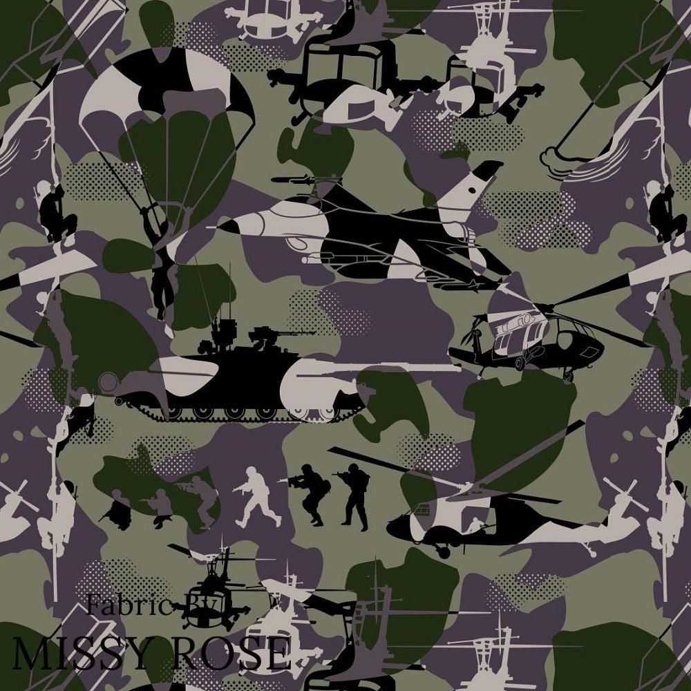 Design 810 Army Fabric – custom printed pre-order fabric Australia | Fabric by Missy Rose