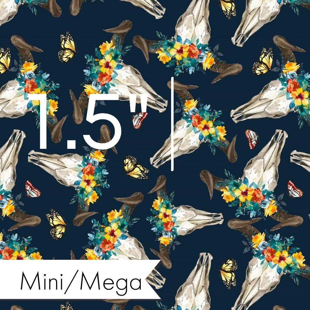Design 811 Navy Cow Skull Fabric – premium custom printed fabric for sewing | Fabric by Missy Rose