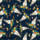 Design 811 - Navy Cow Skull Fabric