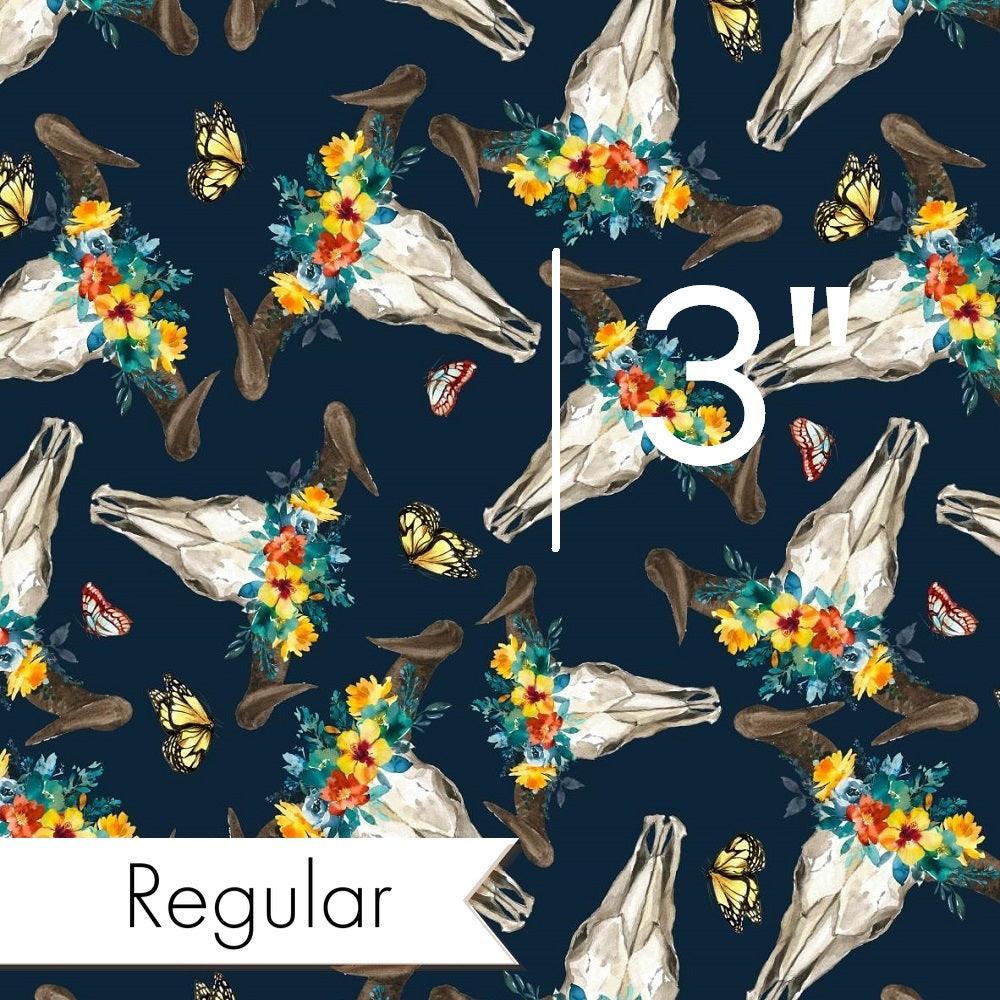 Design 811 Navy Cow Skull Fabric – Australian custom printed fabric pre-order | Fabric by Missy Rose