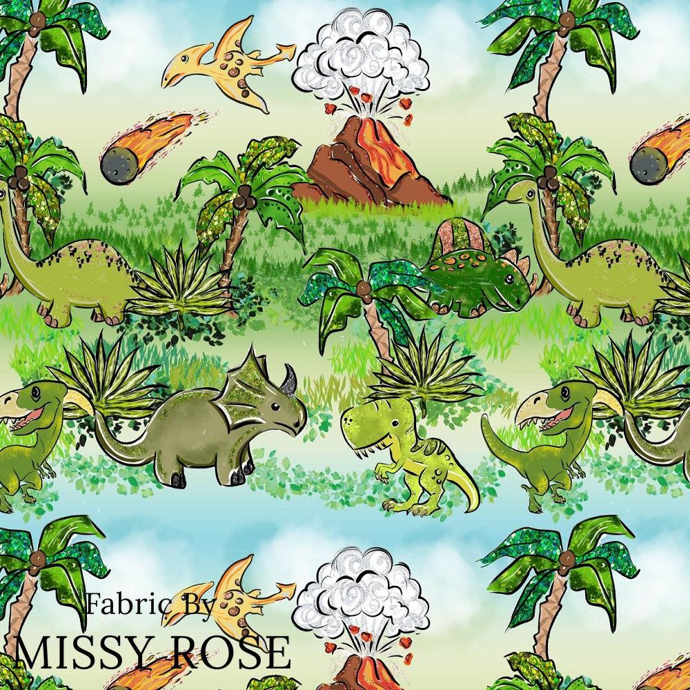 Design 816 Dinosaur Fabric – Australian custom printed fabric pre-order | Fabric by Missy Rose