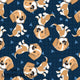 Design 821 - Cute Navy Dogs Fabric