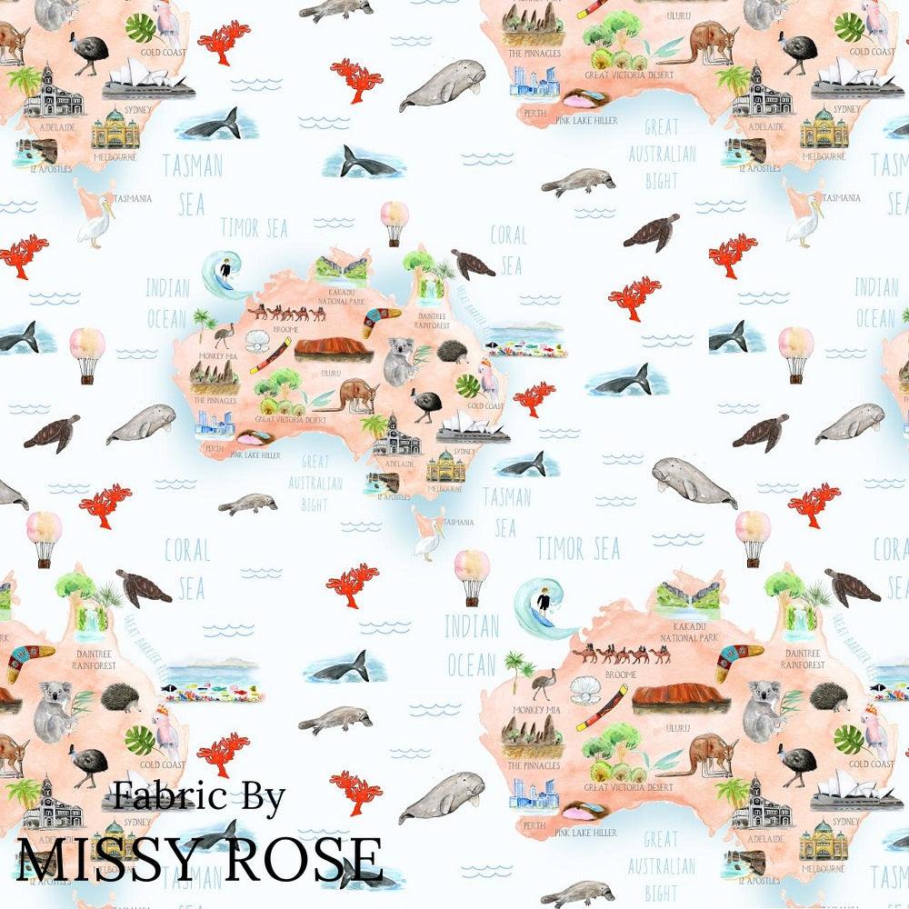 Design 823 Map Fabric – made-to-order custom fabric by the metre | Fabric by Missy Rose