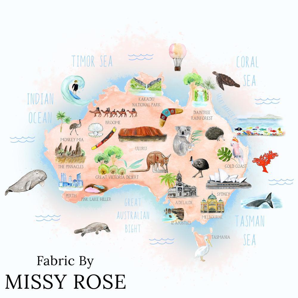 Design 823 Panel Fabric – custom printed pre-order fabric Australia | Fabric by Missy Rose