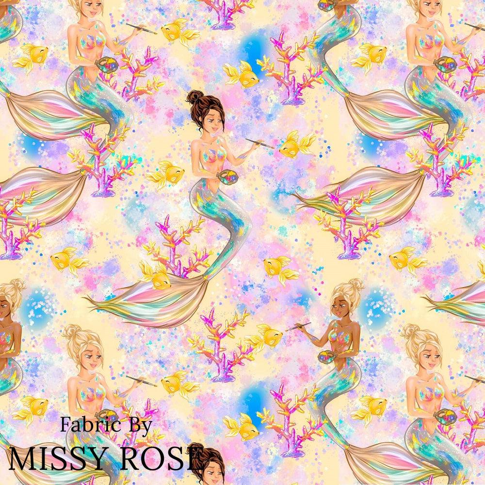 Design 824 Artistic Mermaid Fabric – premium custom printed fabric for sewing | Fabric by Missy Rose