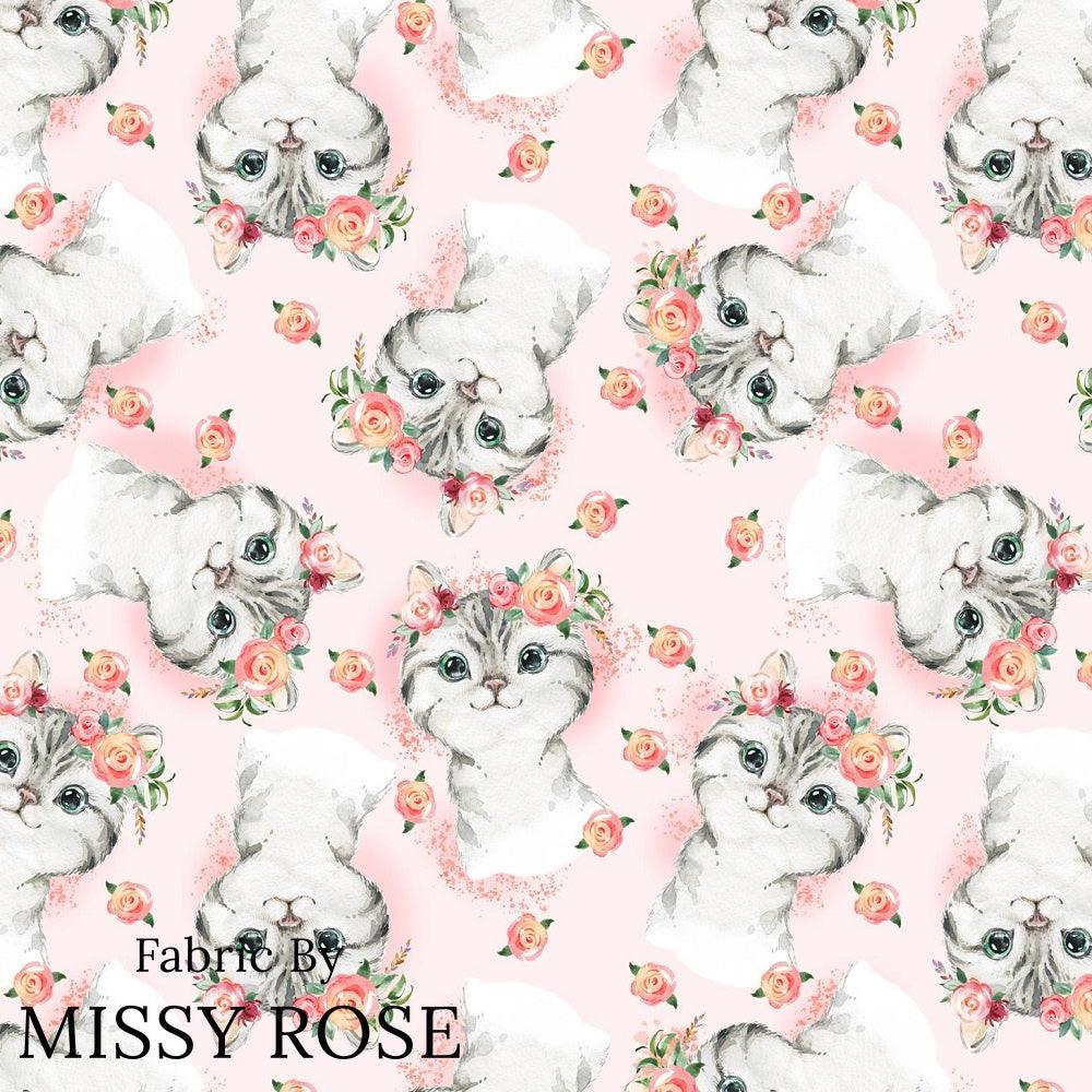 Design 828 Pink Cats Fabric – made-to-order custom fabric by the metre | Fabric by Missy Rose