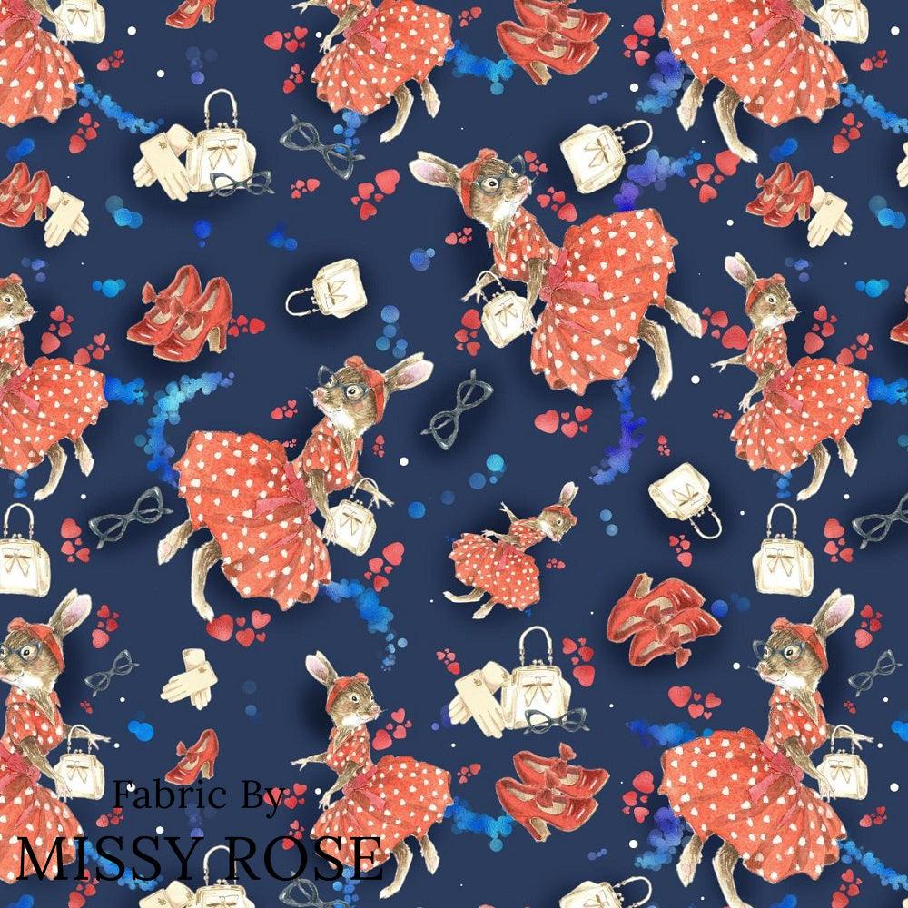 Design 834 Retro Bunny Fabric – made-to-order custom fabric by the metre | Fabric by Missy Rose