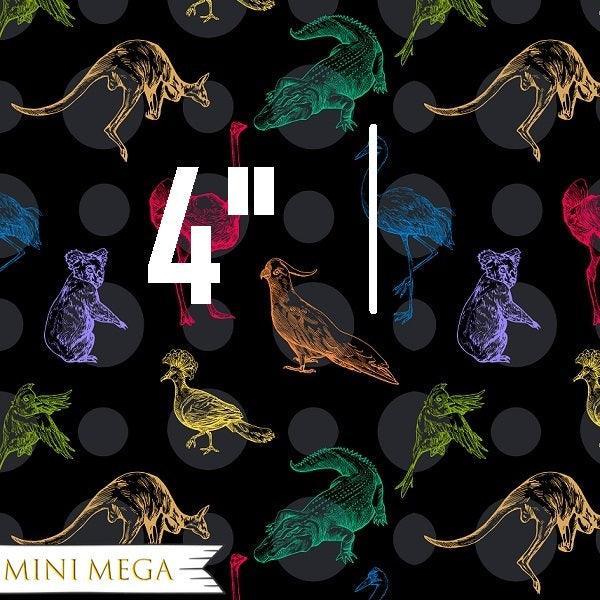 Unlimited Rainbow Black Australian Animals Fabric – premium custom printed fabric for sewing | Fabric by Missy Rose