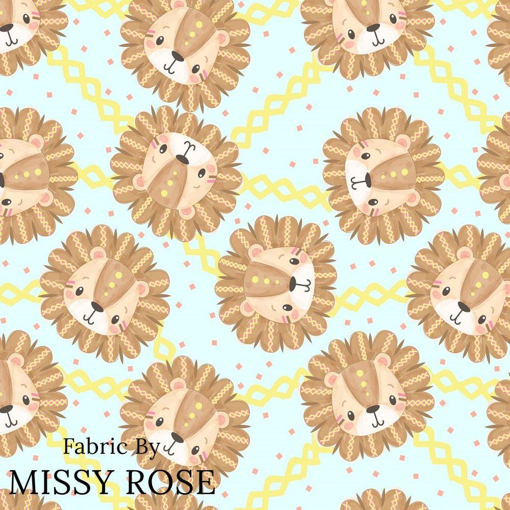 Design 853 Cute Lions Fabric – made-to-order custom fabric by the metre | Fabric by Missy Rose