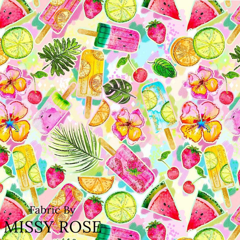 Design 854 Summer Fruits Fabric – premium custom printed fabric for sewing | Fabric by Missy Rose