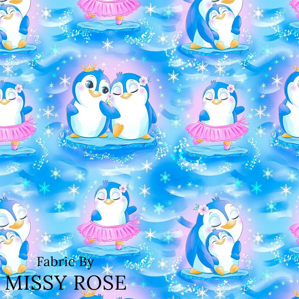 Design 860 Cute Penguin Fabric – custom printed pre-order fabric Australia | Fabric by Missy Rose