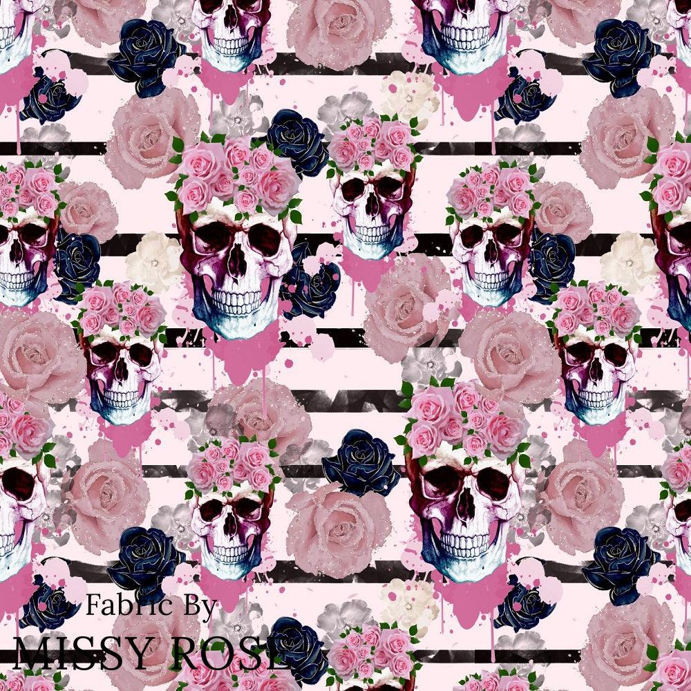 Design 861 Pink Skulls Fabric – Australian custom printed fabric pre-order | Fabric by Missy Rose