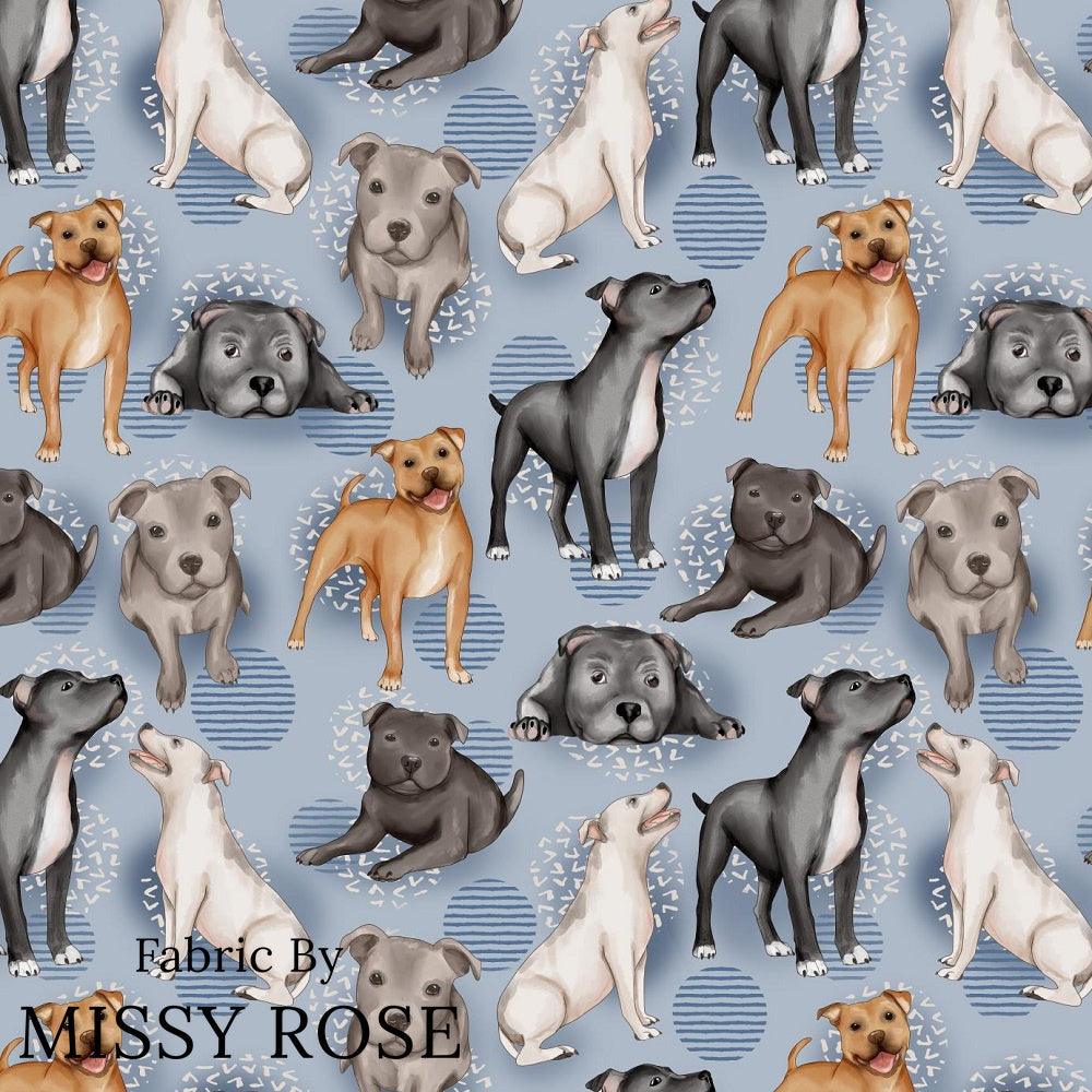 Design 863 Staffy Fabric – Australian custom printed fabric pre-order | Fabric by Missy Rose