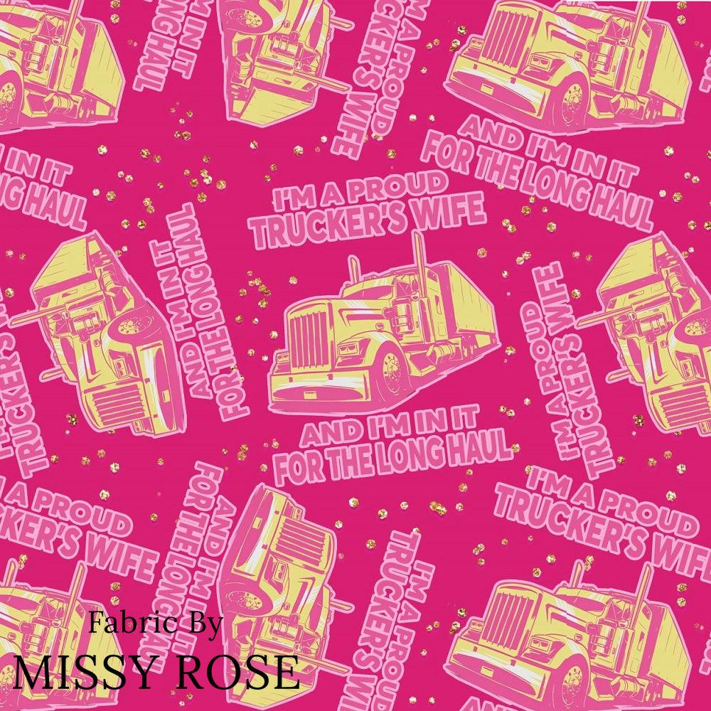 Design 864 Truckers Wife Fabric – premium custom printed fabric for sewing | Fabric by Missy Rose